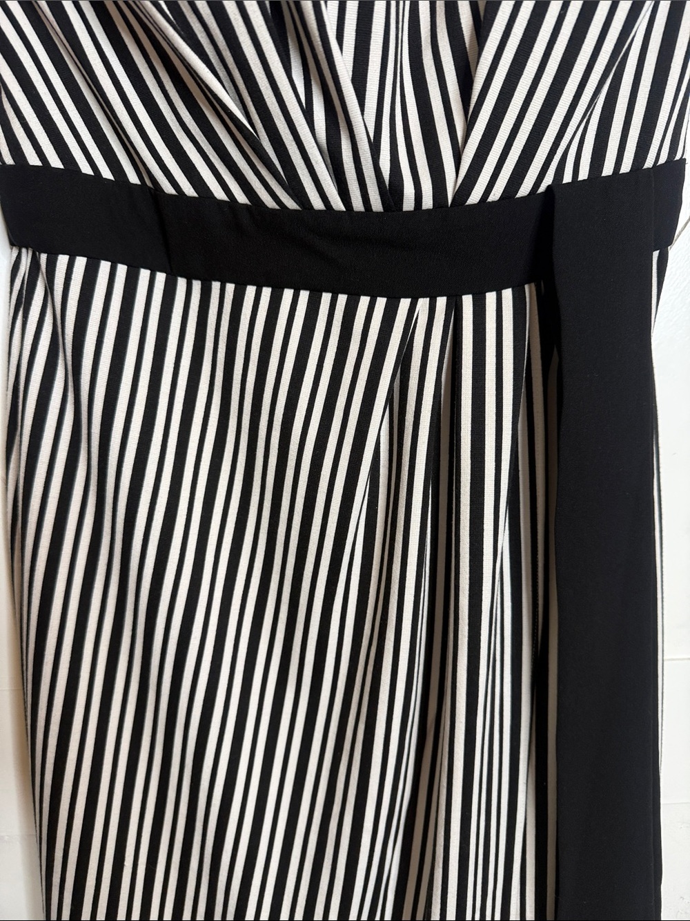 Halston Heritage Black and White Strapless Striped Maxi Dress - Picture 7 of 15
